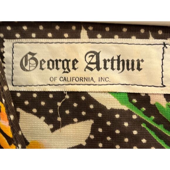 Vintage George Arthur of California Brown Floral Maxi Dress  Women's Size Medium - Picture 4 of 9